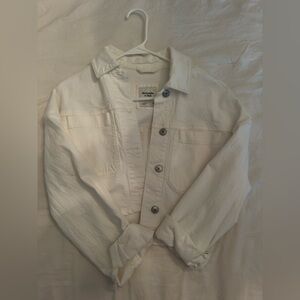 Vintage Abercrombie & Fitch Cream Denim Cropped Jacket
